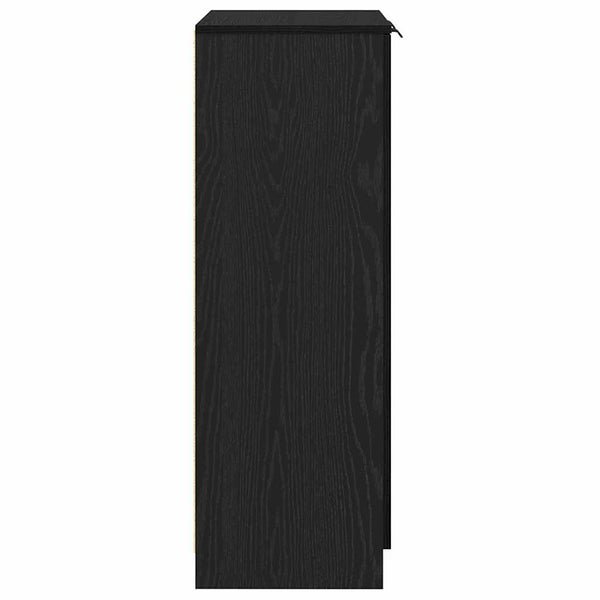 Schuhschrank Schwarz Eichen-Optik mit Regal