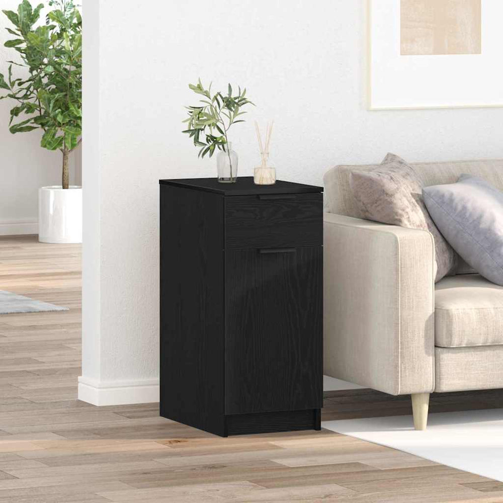 Büroschrank Schwarz Eichenoptik