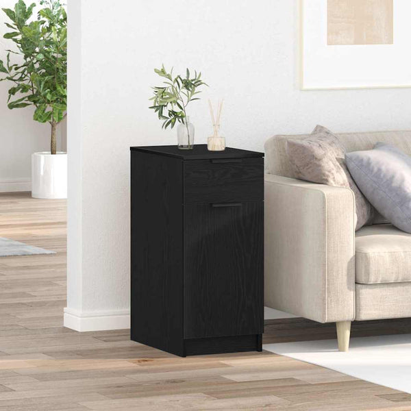 Büroschrank Schwarz Eichenoptik
