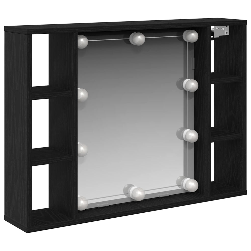 Spiegelschrank mit Regal Schwarz Eiche 76x55 cm