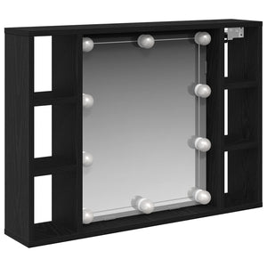 Spiegelschrank mit Regal Schwarz Eiche 76x55 cm