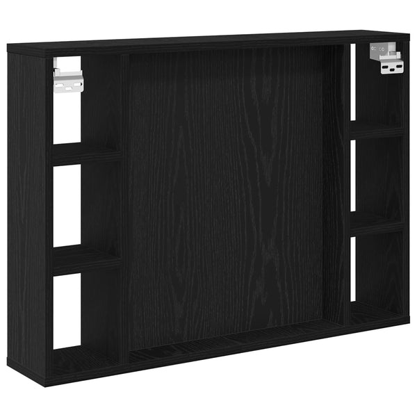Spiegelschrank mit Regal Schwarz Eiche 76x55 cm