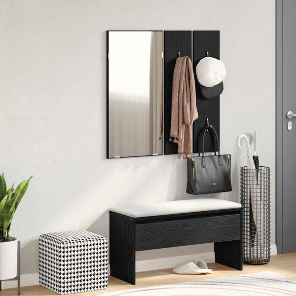 Flurmöbel Set Schwarz Eichen-Optik 4-teilig