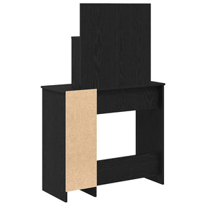 Schminktisch mit Regal, Schwarz Eiche