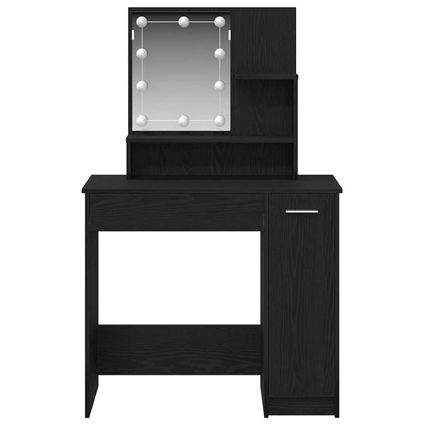 Schminktisch mit Regal, Schwarz Eiche
