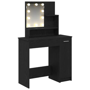Schminktisch mit Regal, Schwarz Eiche