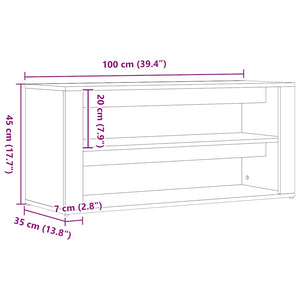 Schuhbank Schwarze Eiche 100cm