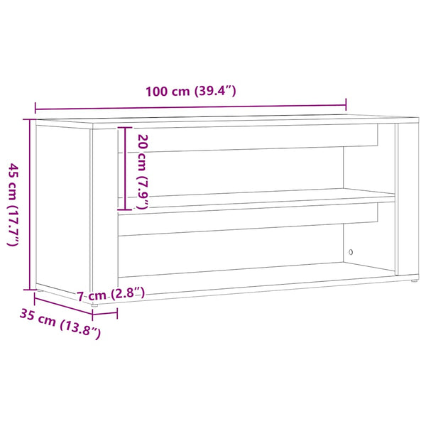 Schuhbank Schwarze Eiche 100cm