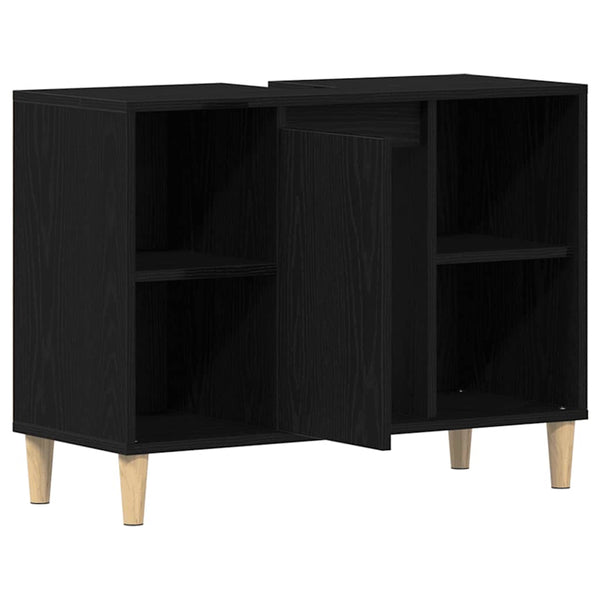 Waschbeckenschrank Eiche Schwarz 80x60 cm