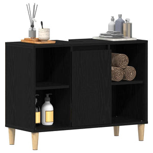 Waschbeckenschrank Eiche Schwarz 80x60 cm