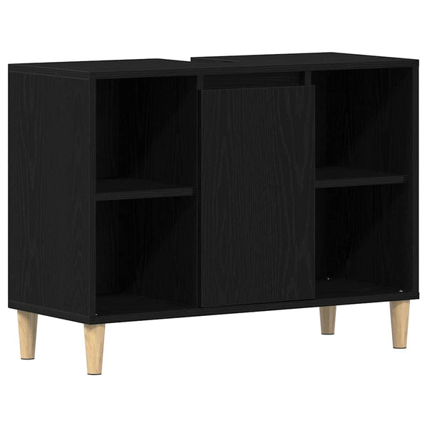 Waschbeckenschrank Eiche Schwarz 80x60 cm