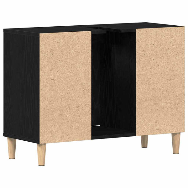 Waschbeckenschrank Eiche Schwarz 80x60 cm