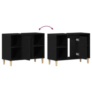 Waschbeckenschrank Eiche Schwarz 80x60 cm