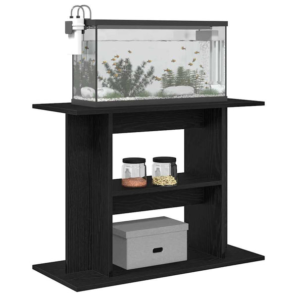Aquariumständer Schwarz Eichen-Optik 80x35x60 cm