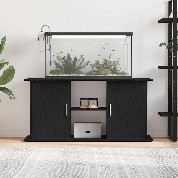 Aquariumständer Schwarz Eichen-Optik 121 cm