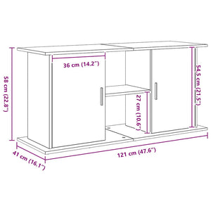 Aquariumständer Schwarz Eichen-Optik 121 cm