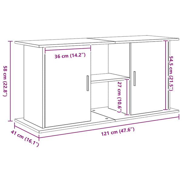 Aquariumständer Schwarz Eichen-Optik 121 cm