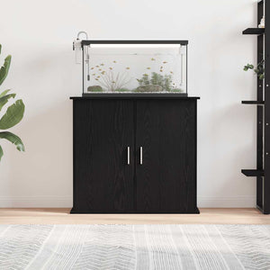 vidaXL Meuble pour aquarium Chêne noir 81x36x73 cm Bois d'ingénierie