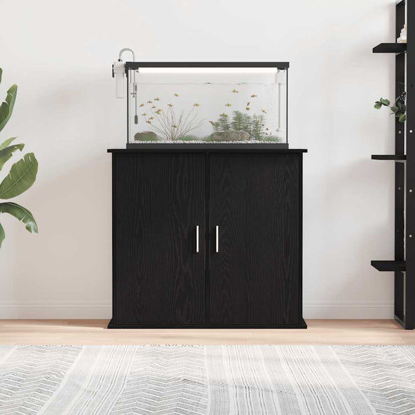 vidaXL Meuble pour aquarium Chêne noir 81x36x73 cm Bois d'ingénierie
