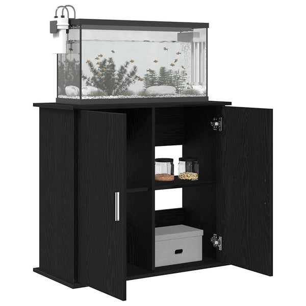 vidaXL Meuble pour aquarium Chêne noir 81x36x73 cm Bois d'ingénierie