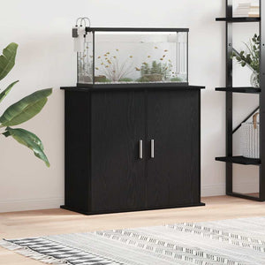 vidaXL Meuble pour aquarium Chêne noir 81x36x73 cm Bois d'ingénierie