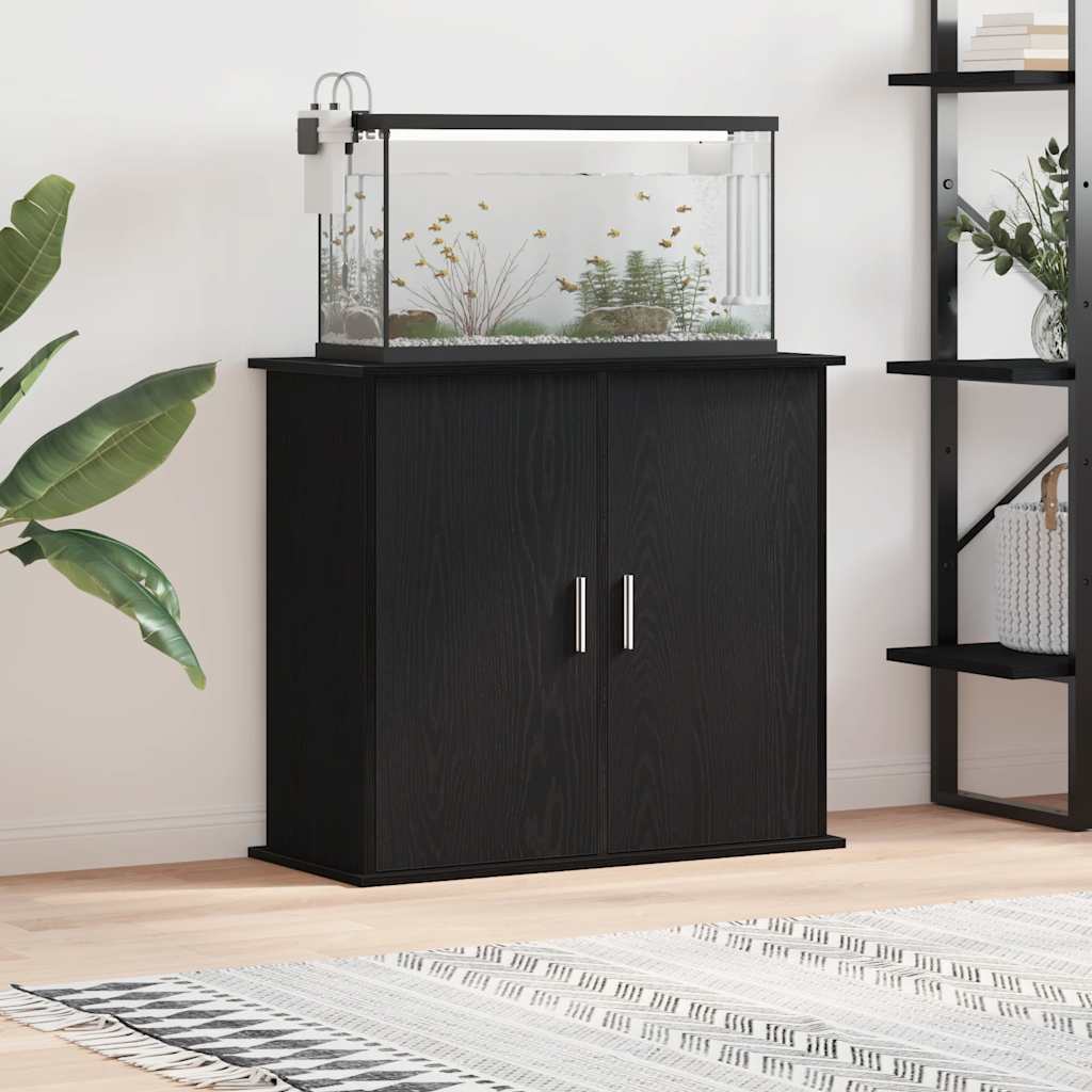 vidaXL Meuble pour aquarium Chêne noir 81x36x73 cm Bois d'ingénierie