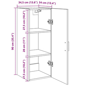 Wandschrank Schwarze Eiche 34,5x34x90cm