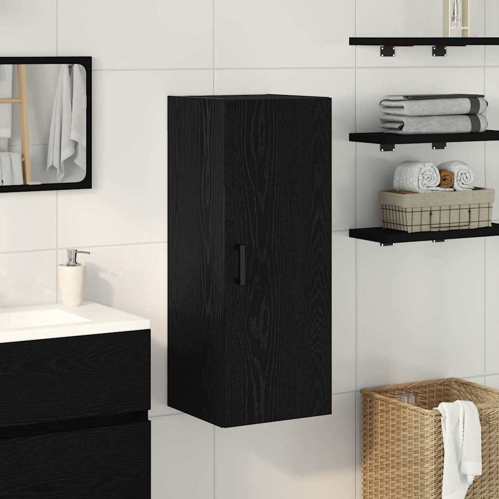 vidaXL Wall Cabinet Black Oak 34.5 x 34 x 90 cm Engineered Wood