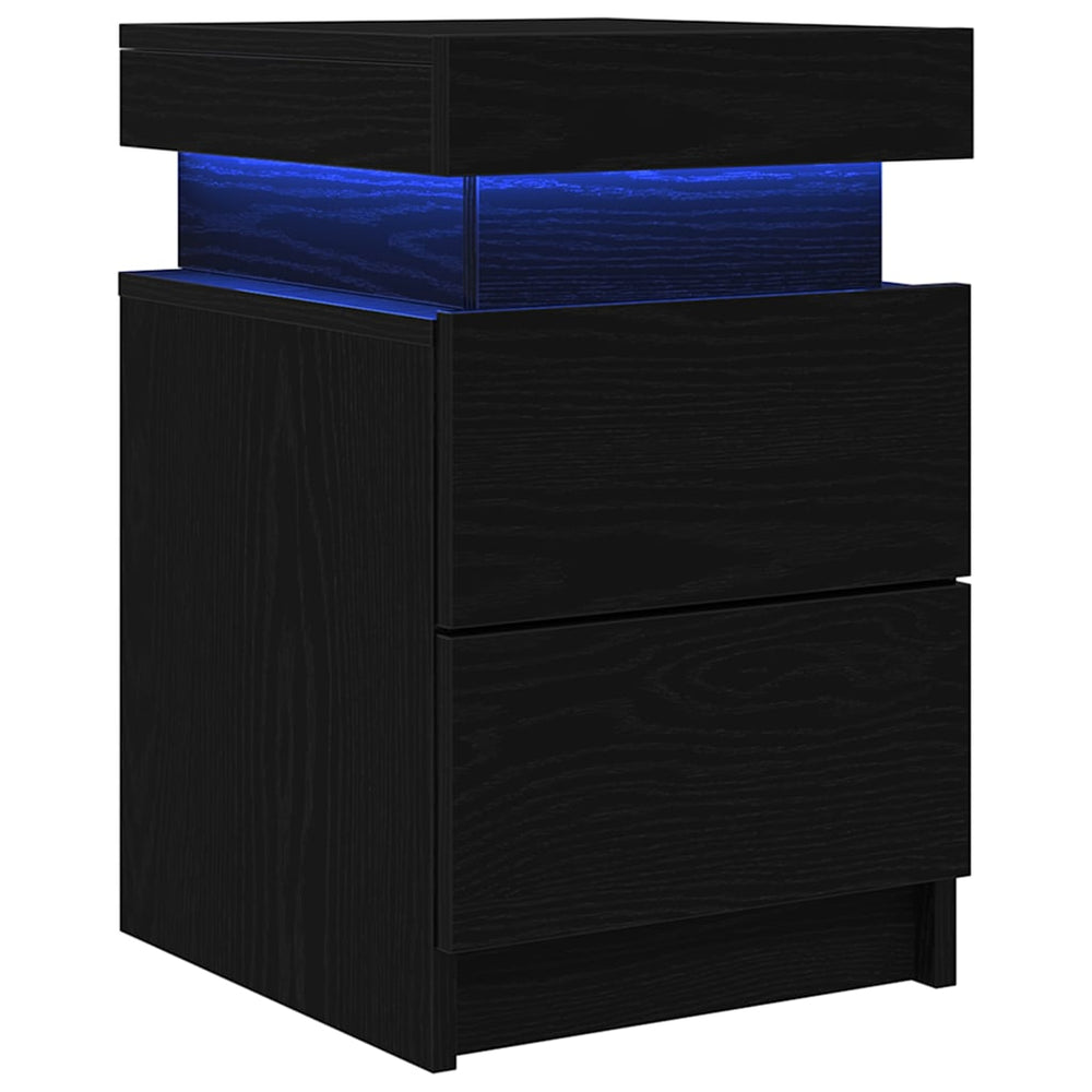 vidaXL Nightstand Black Oak Look 35 x 39 x 55 cm Engineered Wood