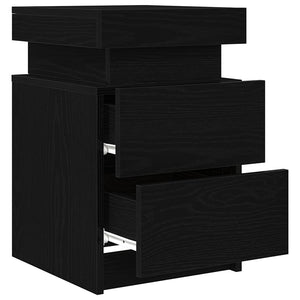 Nachttisch 2er Set Schwarz Eichenoptik