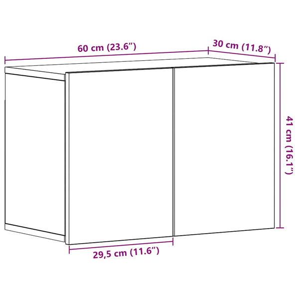 TV-Schrank Schwarze Eiche 60x30x41 cm