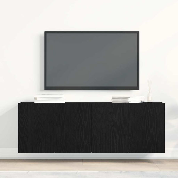 TV-Schränke 2er Set Schwarze Eiche 120 cm