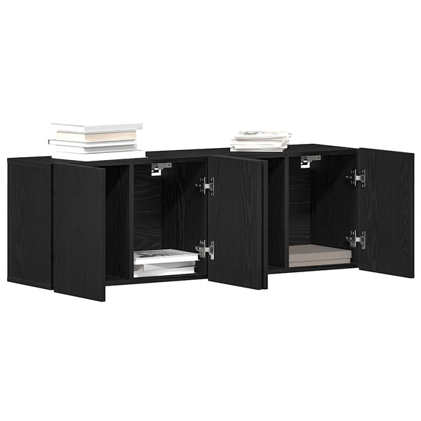 TV-Schränke 2er Set Schwarze Eiche 120 cm