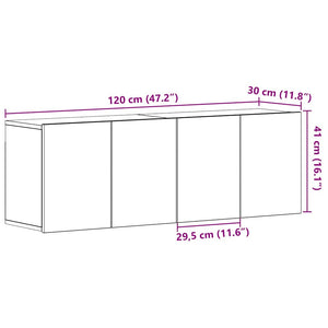 TV-Schränke 2er Set Schwarze Eiche 120 cm