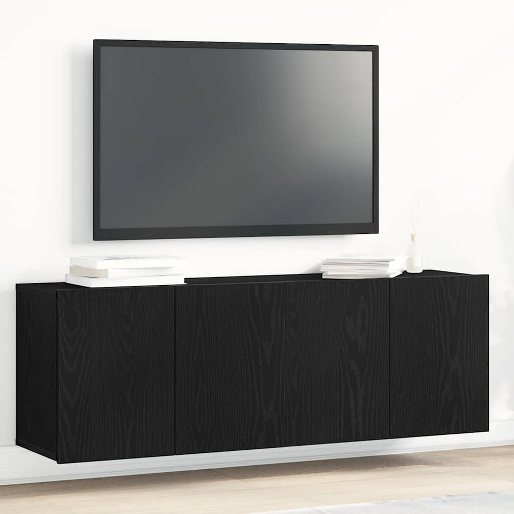 TV-Schränke 2er Set Schwarze Eiche 120 cm