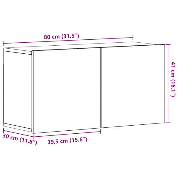 TV-Schrank Schwarze Eiche 80 cm