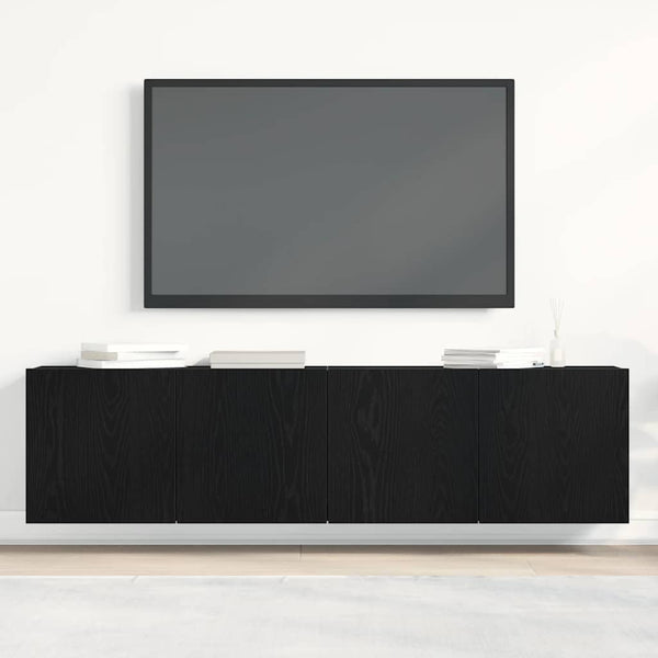 TV-Schränke, 2er Set, Schwarze Eiche, 160 cm