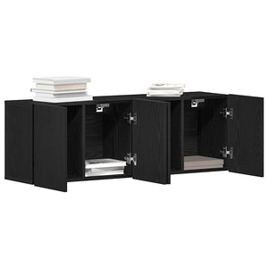TV-Schränke, 2er Set, Schwarze Eiche, 160 cm