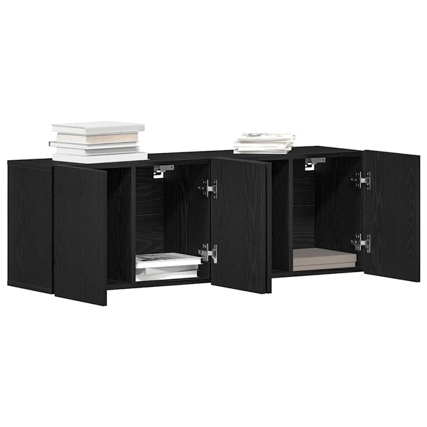 TV-Schränke, 2er Set, Schwarze Eiche, 160 cm