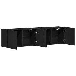 TV-Schränke, 2er Set, Schwarze Eiche, 160 cm
