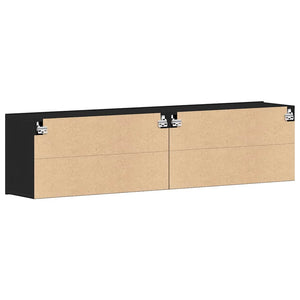 TV-Schränke, 2er Set, Schwarze Eiche, 160 cm