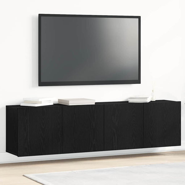 TV-Schränke, 2er Set, Schwarze Eiche, 160 cm