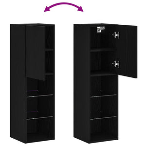 TV-Schrankset mit LED Eichen-Optik Schwarz