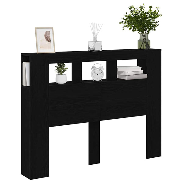 LED Kopfteil Schwarz Eiche 140 cm