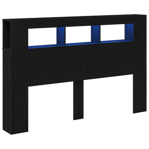 LED Kopfteil Schwarz Eiche 160cm
