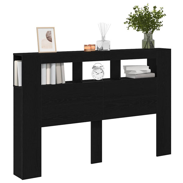 LED Kopfteil Schwarz Eiche 160cm