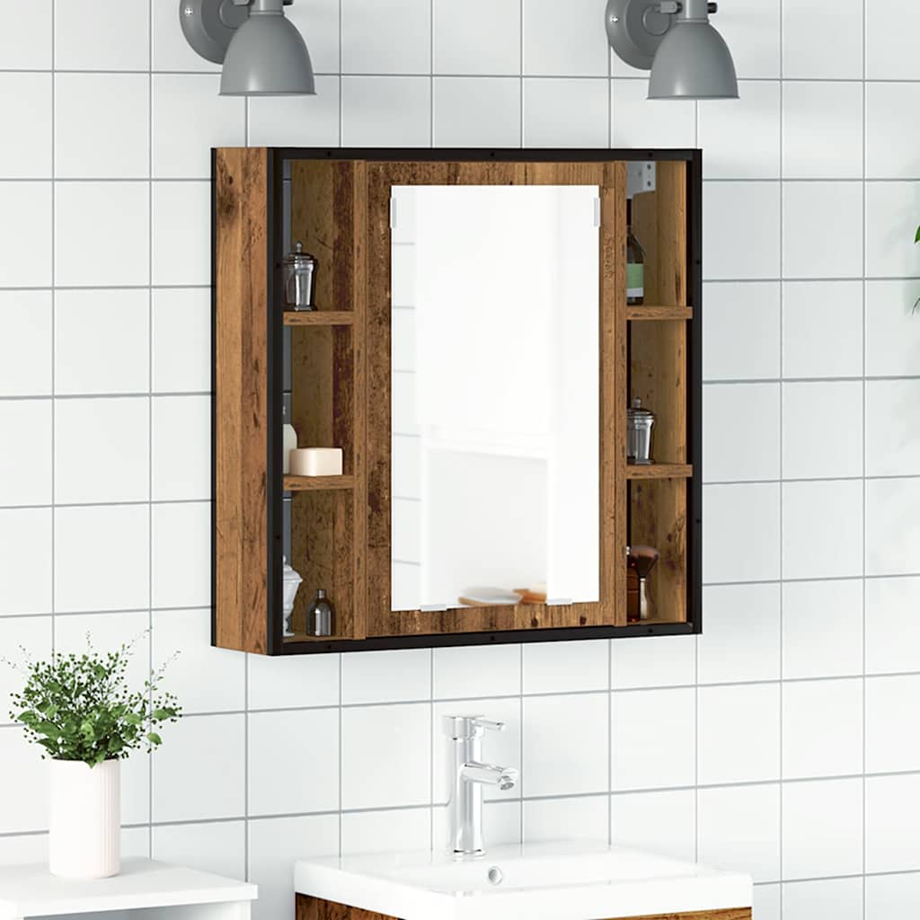 Bad Spiegelschrank Altholz Optik 60 cm