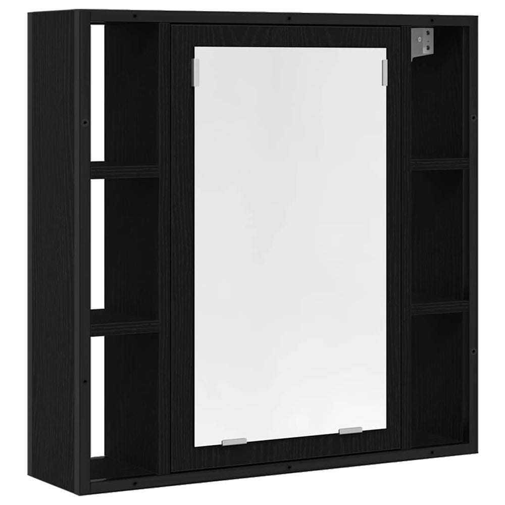 Schwarzer Eiche Badezimmer-Spiegelschrank 60 cm