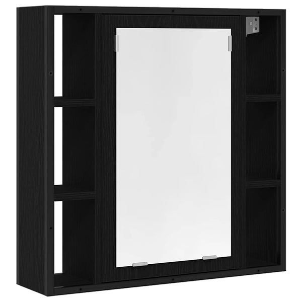 Schwarzer Eiche Badezimmer-Spiegelschrank 60 cm