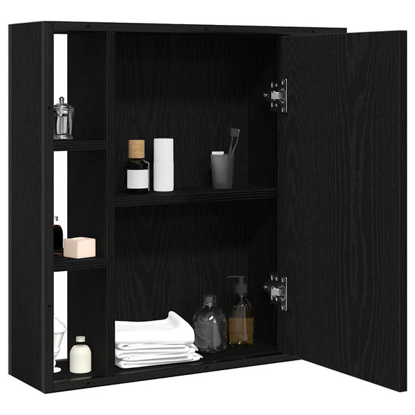 Schwarzer Eiche Badezimmer-Spiegelschrank 60 cm